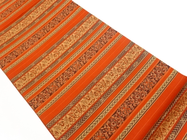 JAPANESE FUKURO OBI / WOVEN FLOWER ARABESQUE